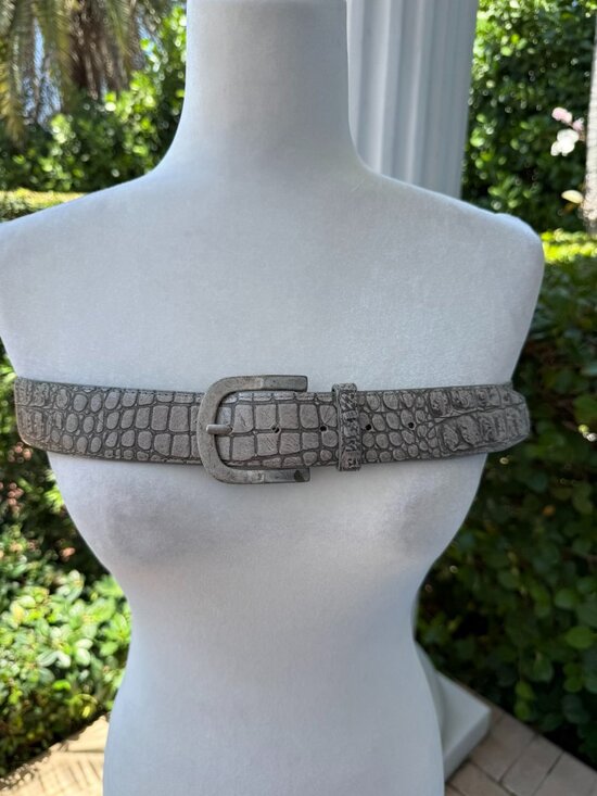 Greg Duftler Designs Embossed Leather Belt Size Large